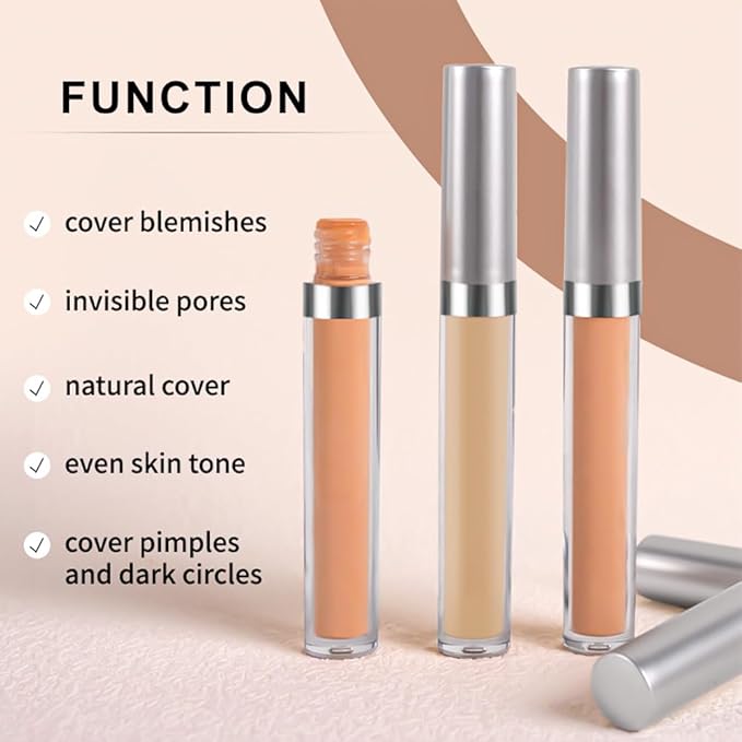 Kaely 2Pcs Hydrating Concealer Wand,Full Coverage Liquid under Eye Concealer,Long Lasting Waterproof Primer Makeup for Dark Circles and Puffiness Trouble Spots Redness,Eye Ring corrector de ojeras 04-Velvo Beauty
