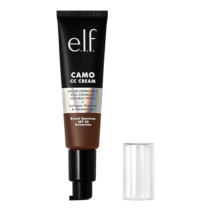 e.l.f. Camo CC Cream, Color Correcting Medium-To-Full Coverage Foundation with SPF 30, Rich 650 C, 1.05 Oz (30g)-Velvo Beauty