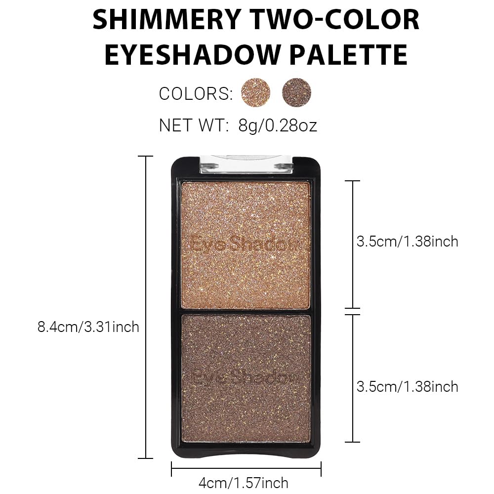 Double color eye shadow, Eyeshadows Creamy, high pigment eye makeup palette, matte shimmer metal eye shadow powder, Blendable, Ultra-Pigmented, Easy to Apply, Matte & Shimmer, (03)-Velvo Beauty