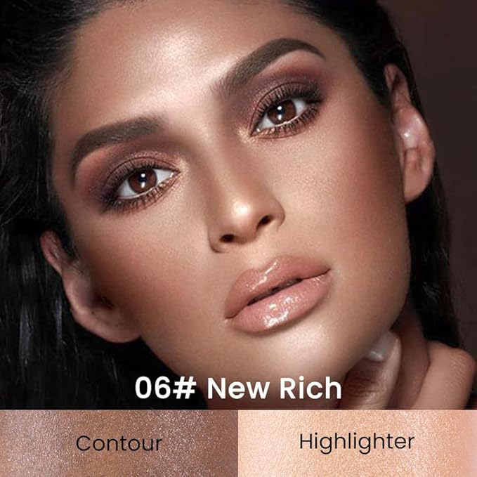 evpct 2in1 Face Shaping & Contouring Stick Cream Contour Concealer Bronzer Stick Makeup Kit for Beginner Face Highlighter Makeup Stick contorno maquillaje de maquillaje profesional,NEW Rich-Velvo Beauty