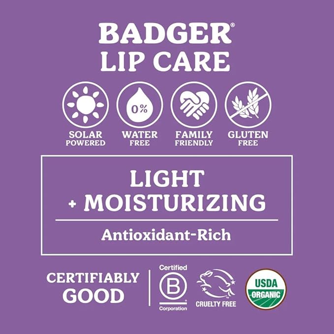 Badger - Classic Lip Balm Green Box, Made with Organic Olive Oil, Beeswax & Rosemary, Natural Lip Balm Variety Pack, Certified Organic, Moisturizing Lip Balm, 0.15 oz each - 4 pack-Velvo Beauty