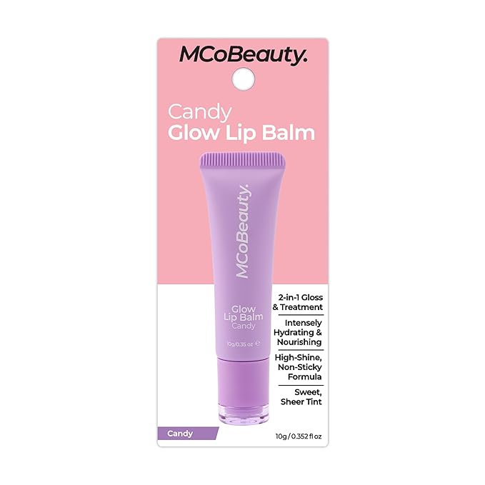 MCoBeauty Glow Lip Balm, Candy, Nourishing Tint for Luscious Lips, Vegan, Cruelty Free Cosmetics-Velvo Beauty