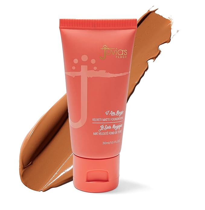 Juvia's Place I Am Magic Velvety Matte Liquid Foundation 350 - Somalia - Dark Tan w/Warm Undertone, Makeup Foundation Full Coverage, Lightweight, Long Wear, Velvety Matte Finish-Velvo Beauty