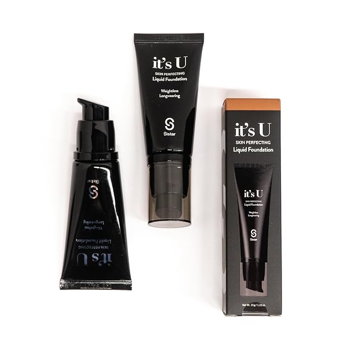 Sistar it's U Skin Perfecting Liquid Foundation Medium Coverage Buildable Weightless Longwearing Blendable 35 g / 1.23 oz. (Burnt Cinnamon)-Velvo Beauty
