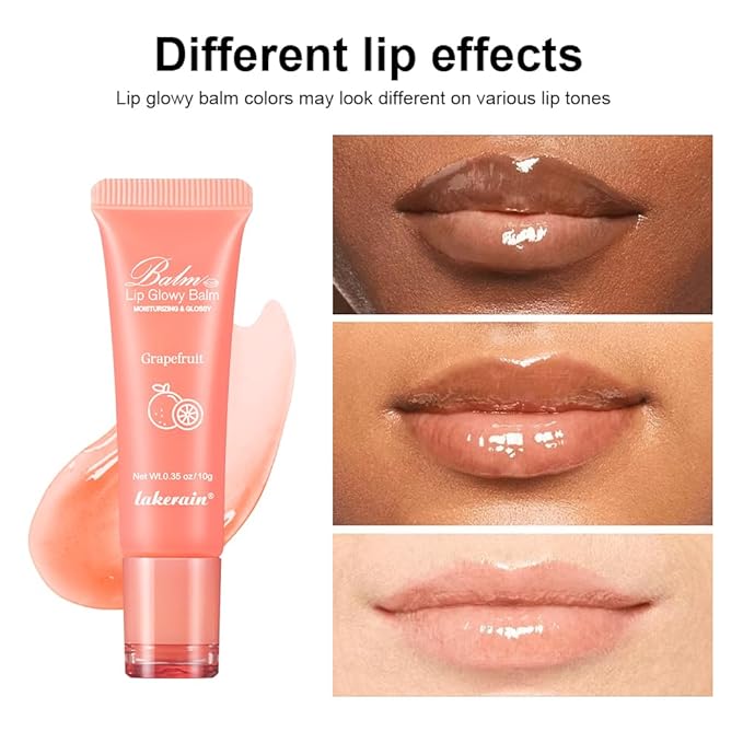 Hydrating Lip Butter Balm for a Glossy Finish and Lip Glow - Lip Glowy Balm with Summer-worthy Fragrance | Vegan Lip Care (#3-Grapefruit)-Velvo Beauty