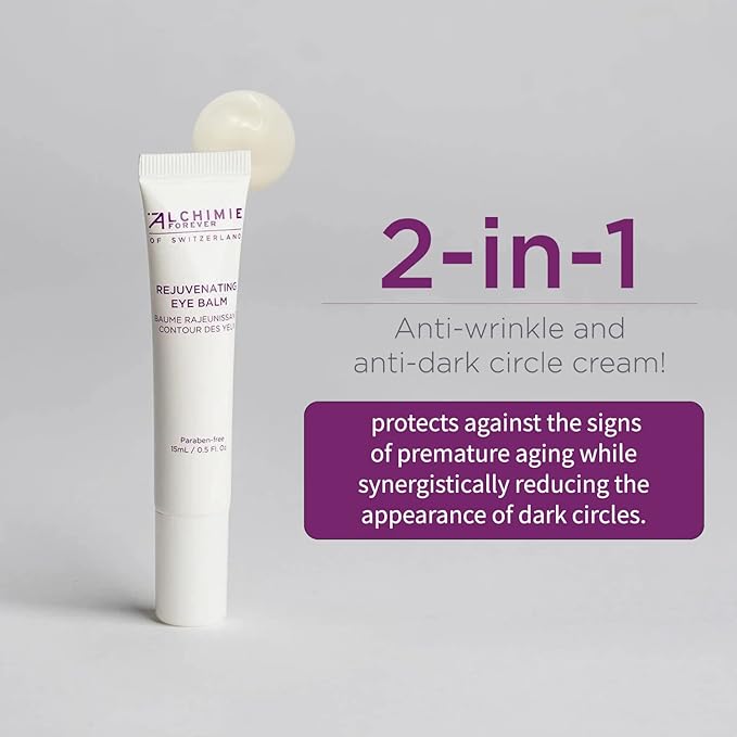 Alchimie Forever Rejuvenating Eye Balm | Hydrating Anti-Aging Eye Cream with Jojoba and Cocoa Butter, European Blueberries, Vitamin K | Reduce Dark Under Eye Circles and Premature Aging | 0.5 fl oz-Velvo Beauty