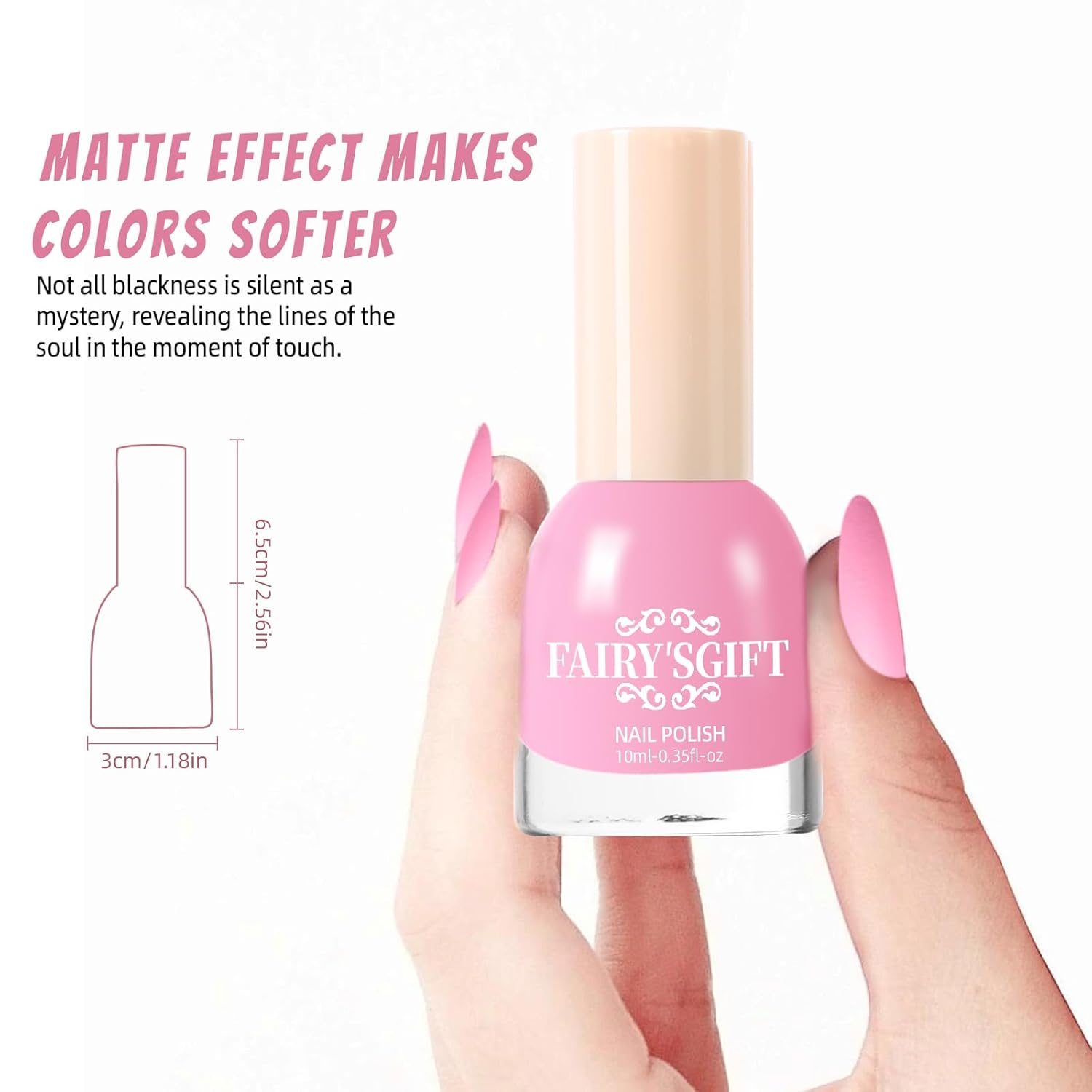 Matte Nail Polish Air Dry Nail Lacquer for Nail Art Varnish, Mist Effect Matte Finish Velvet Nail Polish, 0.35 fl oz (Dusty Pink-03, 10 ML)-Velvo Beauty