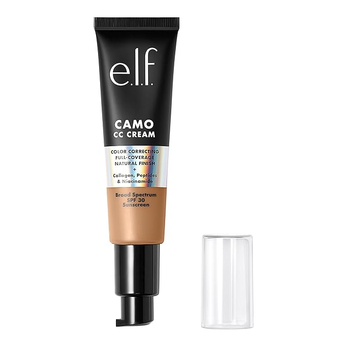 e.l.f. Camo CC Cream, SPF 30 Color-Correcting Medium-To-Full Coverage Face Foundation, Delivers An Airbrushed Finish, Vegan & Cruelty-Free, Medium 355 W-Velvo Beauty