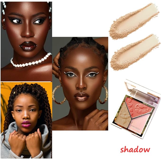 3-in-1 Highlighter Makeup Palette – Contour, Blush & Glow Kit with Matte & Shimmer Finish – Silky Pressed Powder for Face, Cheekbones, Eyes – Long-Lasting, Waterproof, Cool Toned, Travel-Friendly-Velvo Beauty