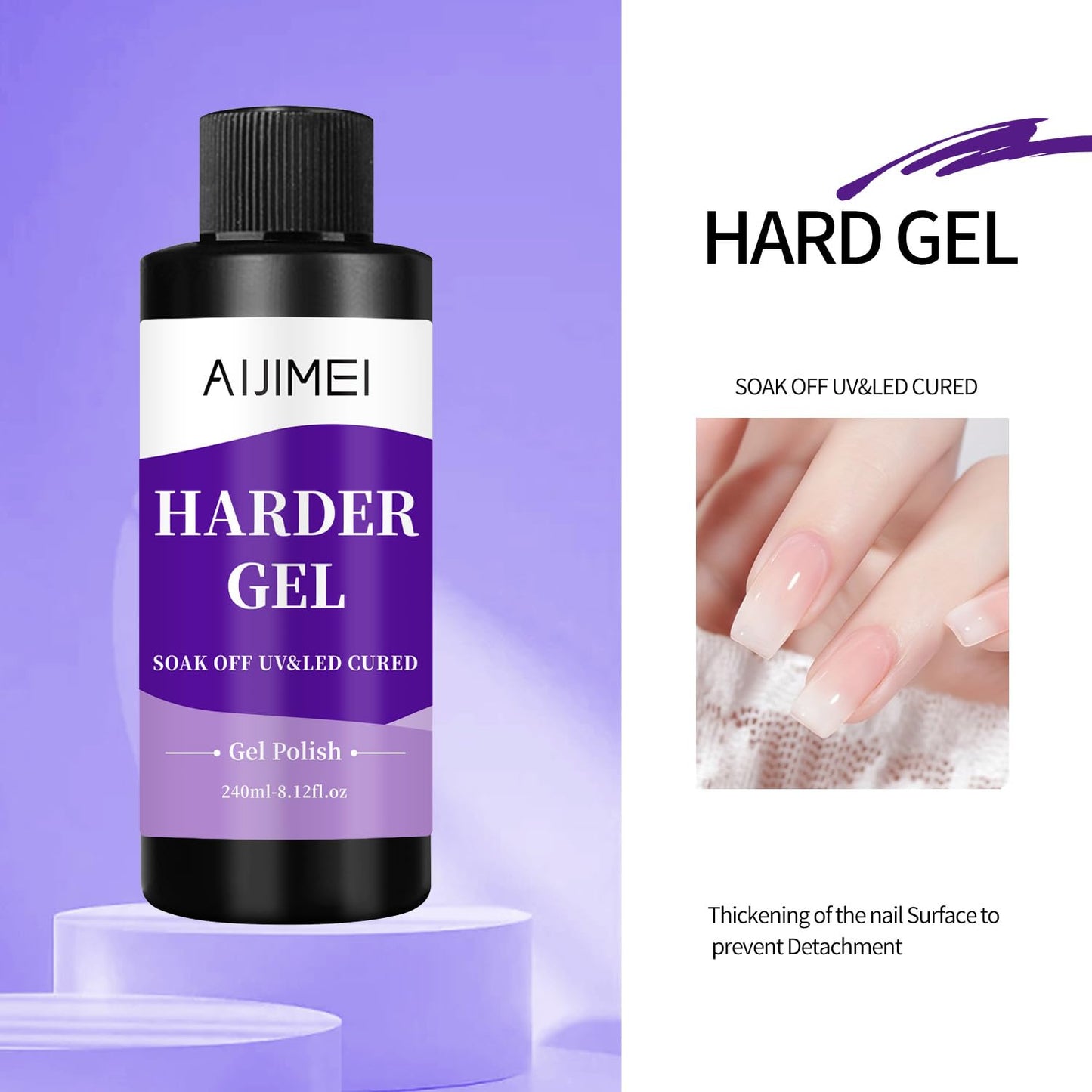 Harder Gel Builder Gel Nail Builder Strengthener for Art Versatile Use for All Nail Types, Fast Drying Gel Extension 8 Fl Oz-Velvo Beauty
