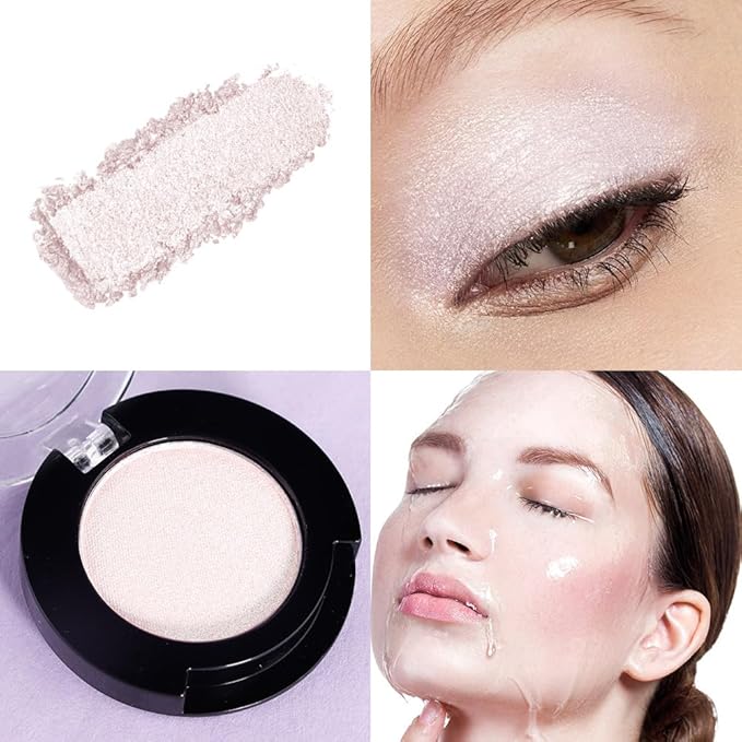 Monochrome Glitter Eyeshadow Makeup Palette,Highly Pigmented Champagne Gold Eyeshadow Palette,Shimmer Pressed Powder shadow Makeup,Single Vegan Eye Shadow,Daily Evening Women Girls Eyeshadow Gift7#-Velvo Beauty