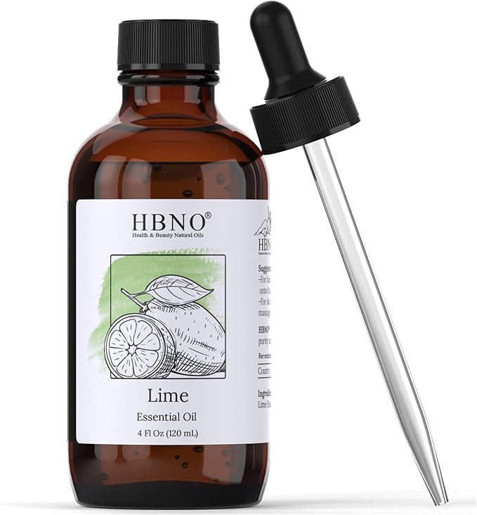 HBNO Lime Essential Oil - Huge 4 oz (120ml) Value Size - Natural Lime Oil, Cold Pressed - Perfect for Cleaning, Aromatherapy, DIY, Soap & Diffuser-Velvo Beauty