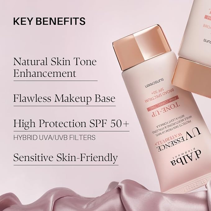 d'alba Piedmont Waterfull Tone-Up Sunscreen Serum BROAD SPECTRUM SPF 50 + Korean Sunscreen for Face, All Skin Tones, Sweat Proof Formula (1.69 fl.oz.)-Velvo Beauty
