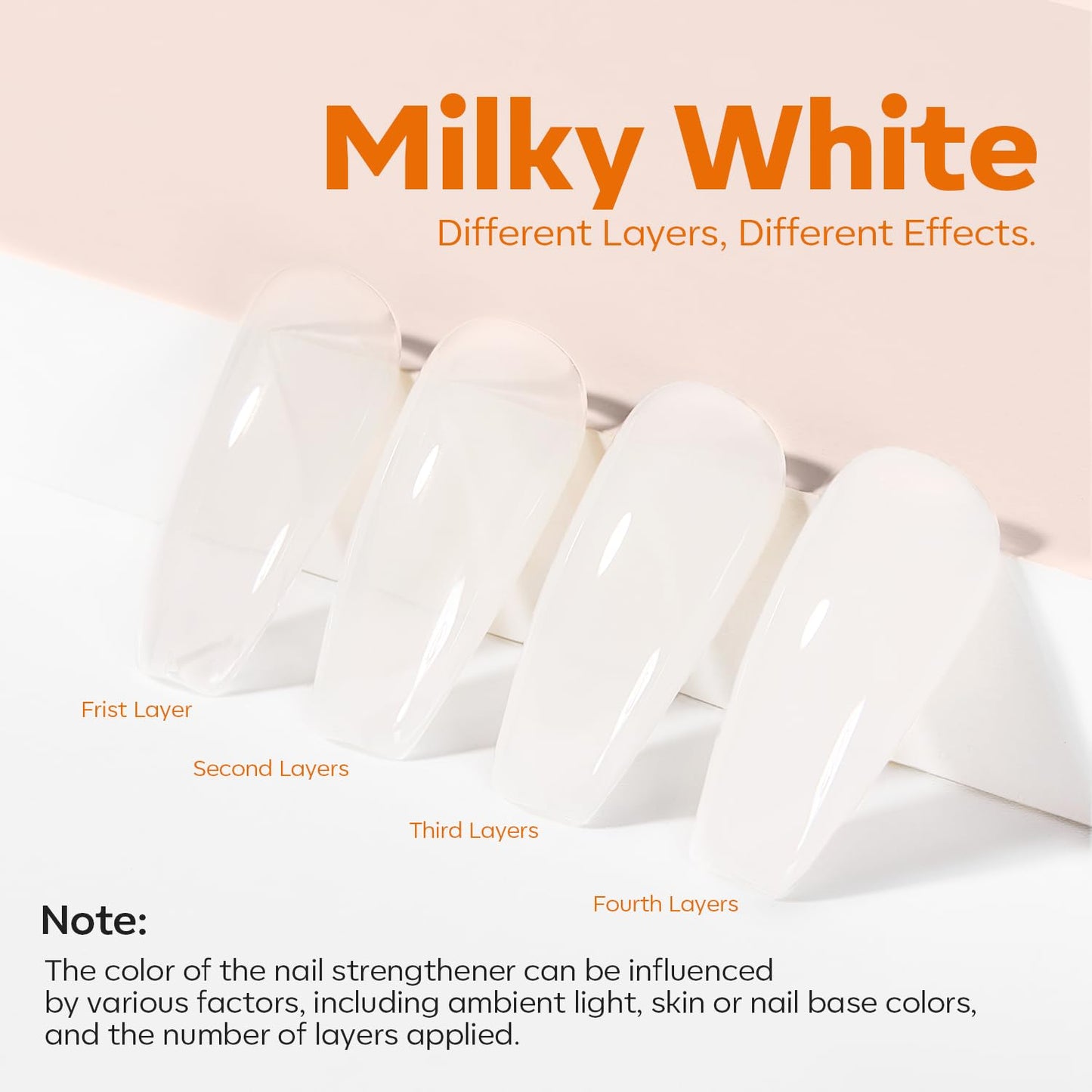 modelones Nail Strengthener Milky White Nail Polish Nails Repair for Damaged Nails Growth and Strentgthener Ridge Filler for Nail Strengthening Polish 15ml-Velvo Beauty