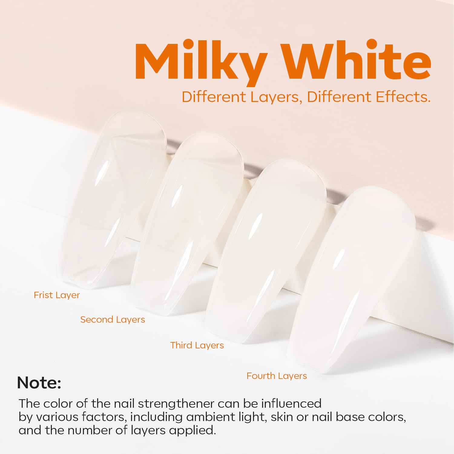 modelones Nail Strengthener Milky White Nail Polish Nails Repair for Damaged Nails Growth and Strentgthener Ridge Filler for Nail Strengthening Polish 15ml-Velvo Beauty