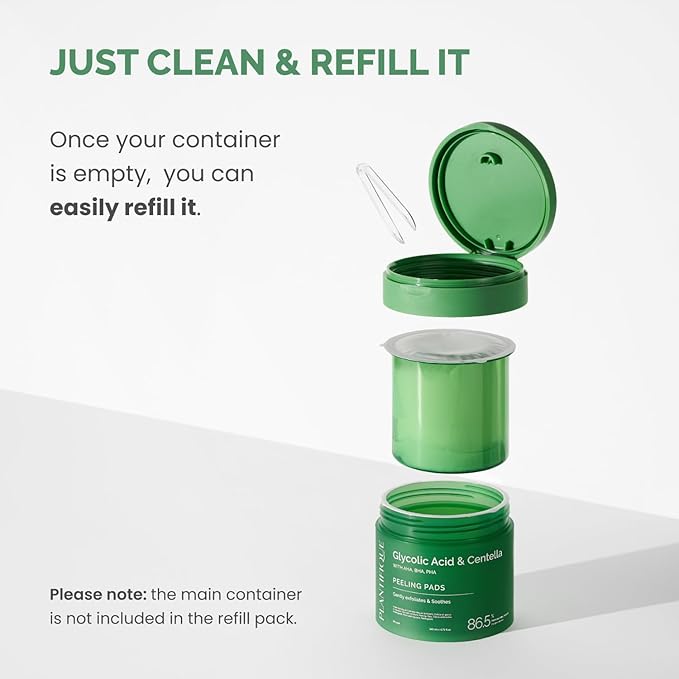 PLANTIFIQUE Only Refill Korean Glycolic Acid Toner Pads 60 Pcs with Niacinamide, CICA - AHA, BHA, PHA Daily Face Exfoliating Pads for Gentle Skin Renewal, Toner for Cleansing All Skin Types-Velvo Beauty