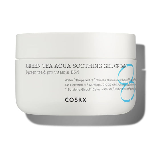 COSRX Hydrium Green Tea Aqua Soothing Gel Cream, 1.69 fl.oz / 50ml | Lightweight Daily Cream | Camelia, Aloe Gel | Korean Skin Care, No Animal Testing, Paraben Free-Velvo Beauty