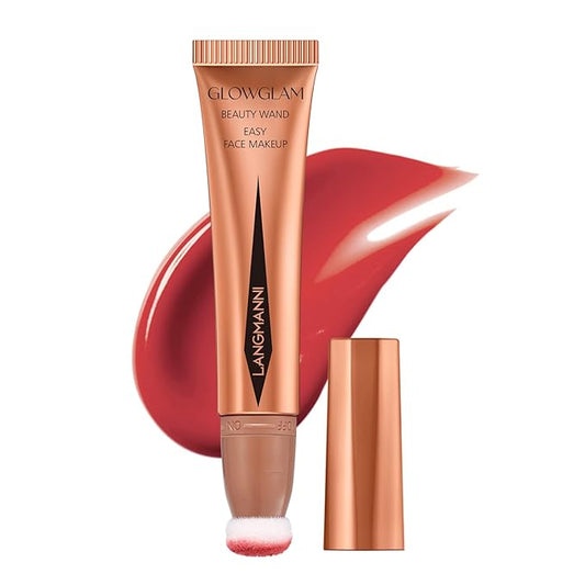 LANGMANNI Liquid Contour Beauty Wand, Face Concealer Contouring,Highlighter,Blusher Stick with Big Cushion Applicator.Cream Contour Stick For Finish Face Contour Makeup. (#04 Blush Pen)-Velvo Beauty
