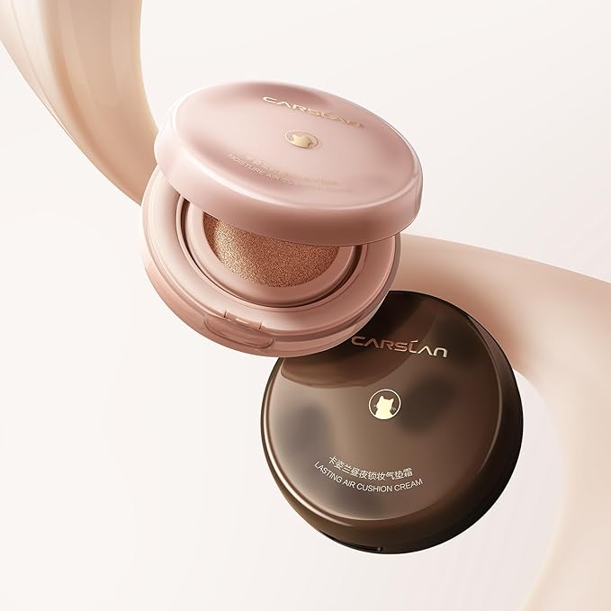 Moisture Air Cushion Cream Face Foundation Makeup, Lightweight, Full Dewy Coverage, Builable Glow, Finish Foundation with Hyaluronic acid, W01 Natural Warm For Dry Skin (Refill Included)-Velvo Beauty