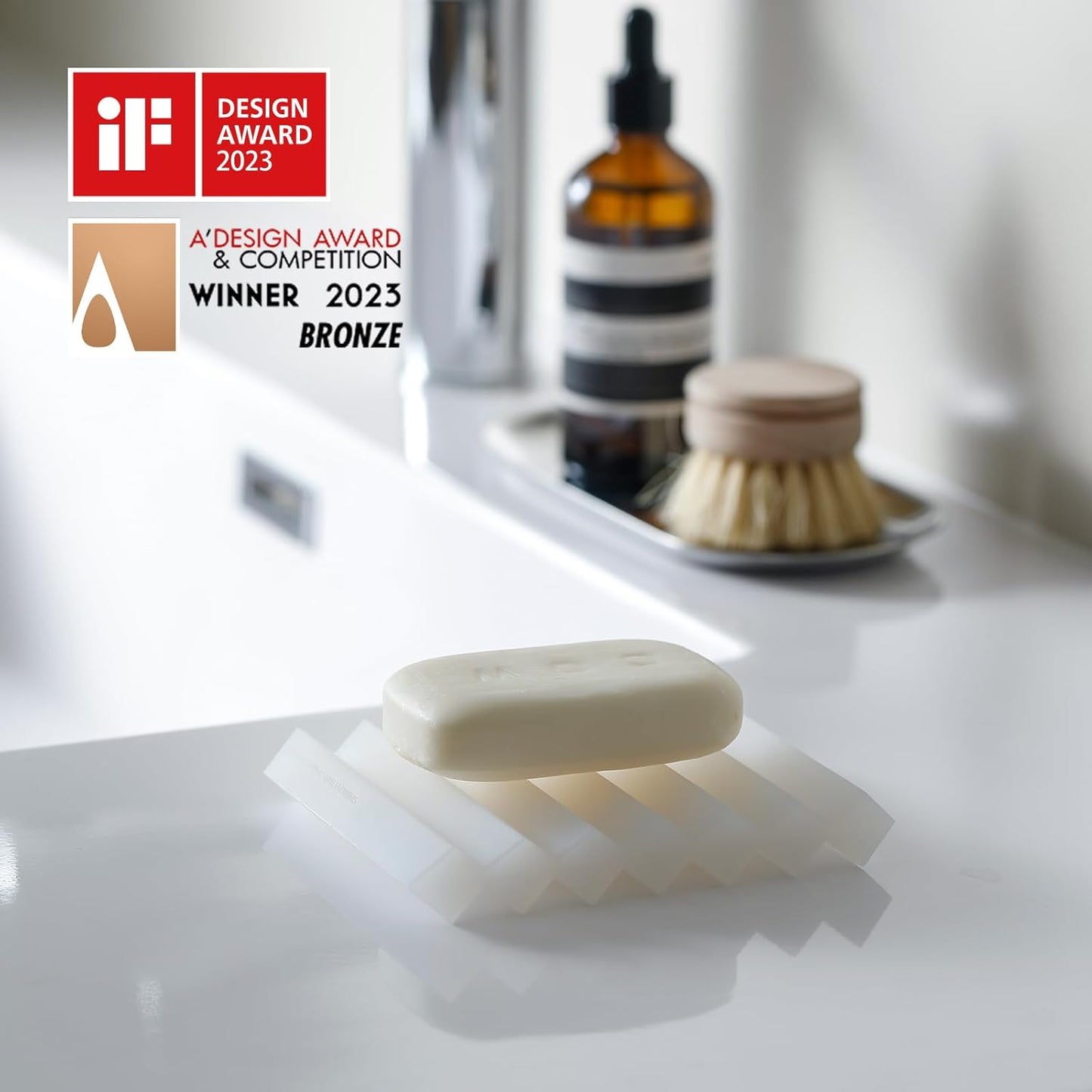 SHIMOYAMA Paint Brushes Holders, 2 Pack, Zigzag Soap Dish, Soap Holder for Watercolor Paintbrush, Bathroom, White-Velvo Beauty