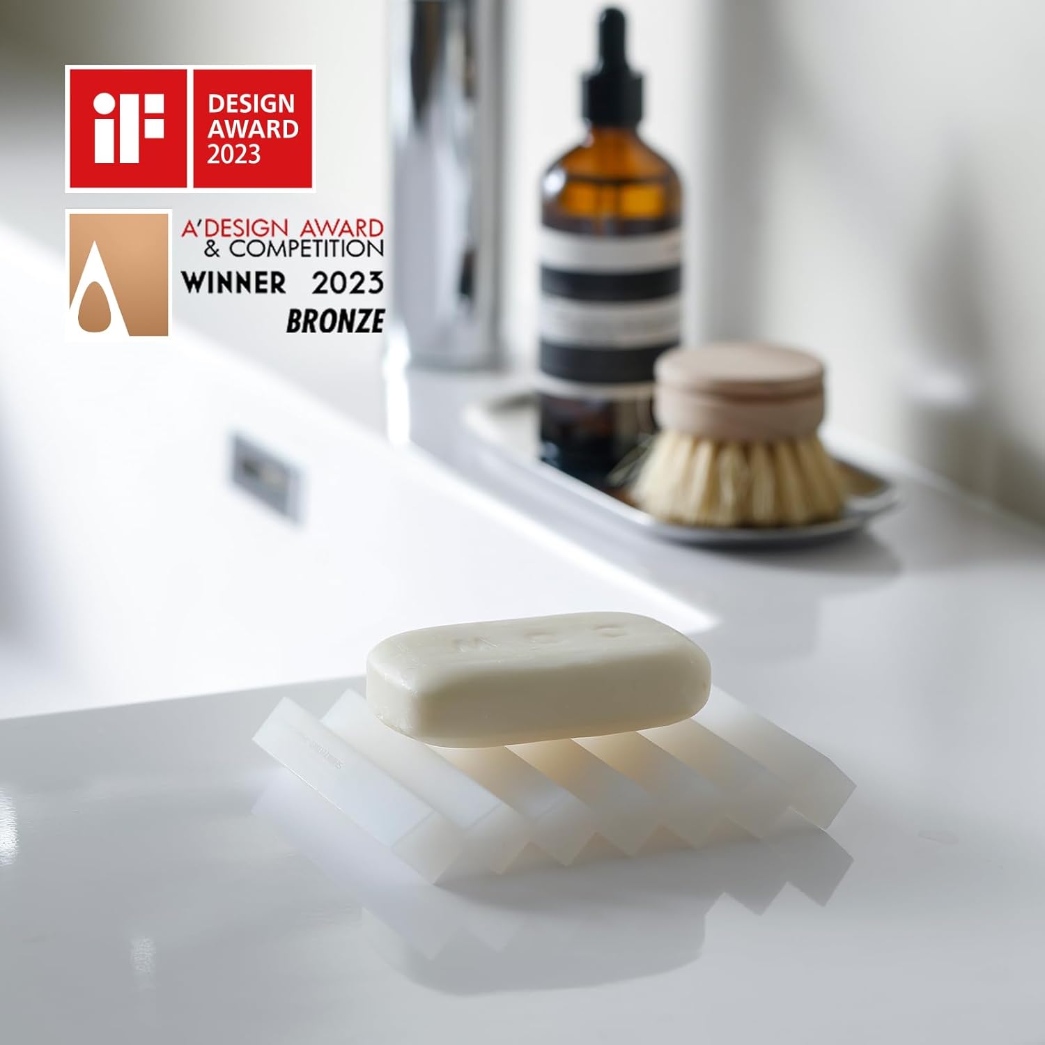 SHIMOYAMA Paint Brushes Holders, 2 Pack, Zigzag Soap Dish, Soap Holder for Watercolor Paintbrush, Bathroom, White-Velvo Beauty