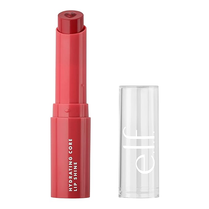 e.l.f. Hydrating Core Lip Shine, Conditioning & Nourishing Lip Balm, Sheer Color Tinted Lip Moisturizer, Joyful, 0.09 Oz-Velvo Beauty