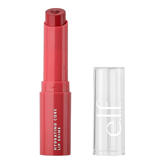 e.l.f. Hydrating Core Lip Shine, Conditioning & Nourishing Lip Balm, Sheer Color Tinted Lip Moisturizer, Joyful, 0.09 Oz-Velvo Beauty
