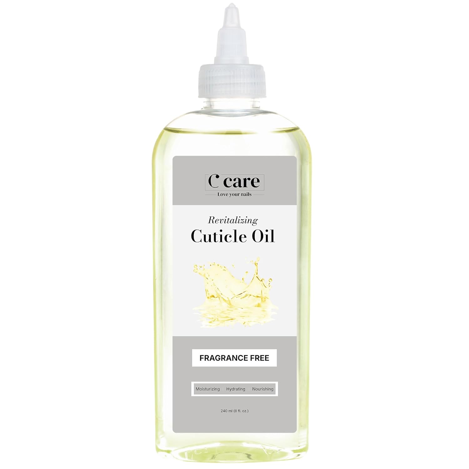 C CARE Fragrance-Free Cuticle Oil For Nails - Repairs Cuticles Overnight - Moisturizes and Strengthens Nails and Cuticles - 8 oz-Velvo Beauty