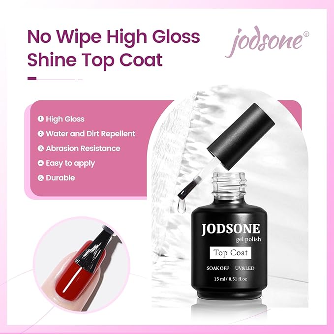 JODSONE 3 PCS Nail Primer Base Coat Top Coat with a capacity of 15ml Quick Curing Long Lasting-Velvo Beauty