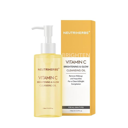 Neutriherbs Makeup Remover Oil Cleanser, Vitamin C Cleansing Oil for Long Last and Waterproof Makeup, Sunscreen, Fit All Skin Type - 3.71 Fl.Oz-Velvo Beauty