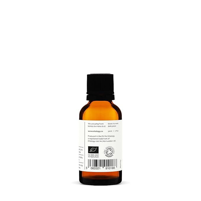 Erbology 100% Organic Sea Buckthorn Oil 1 fl oz - Cold-Pressed 50:1 - Rich in Omega-7 and Beta-carotene - Straight from Farm - Non-GMO - No Additives or Preservatives - Recyclable Glass Bottle-Velvo Beauty