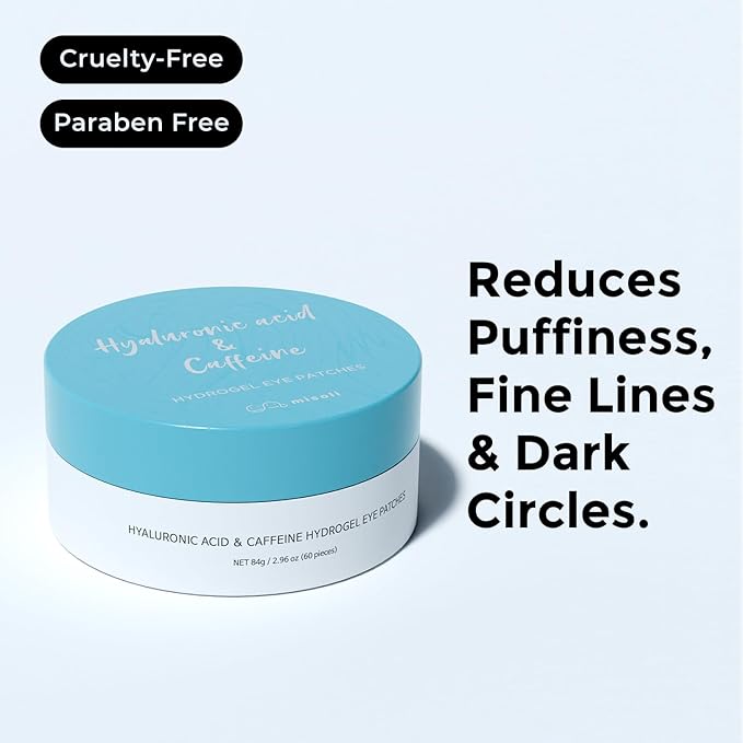 Under Eye Patches Caffeine & Hyaluronic acid (60pc), Eye Patches for Puffy Eyes, Dark Circles, Under Eye Bags, Fine Lines ㅣ Paraben free, Korean Skincare-Velvo Beauty