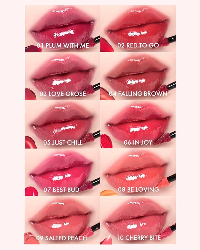 VIDIVICI Millennial Tint Glit - Transfer Proof Moisture Korean Lip Tint with Long-Lasting Color, Lightweight Water Jelly Texture, Hydrating & Smudge-Free Lip Stain, 0.13oz (09 SALTED PEACH)-Velvo Beauty