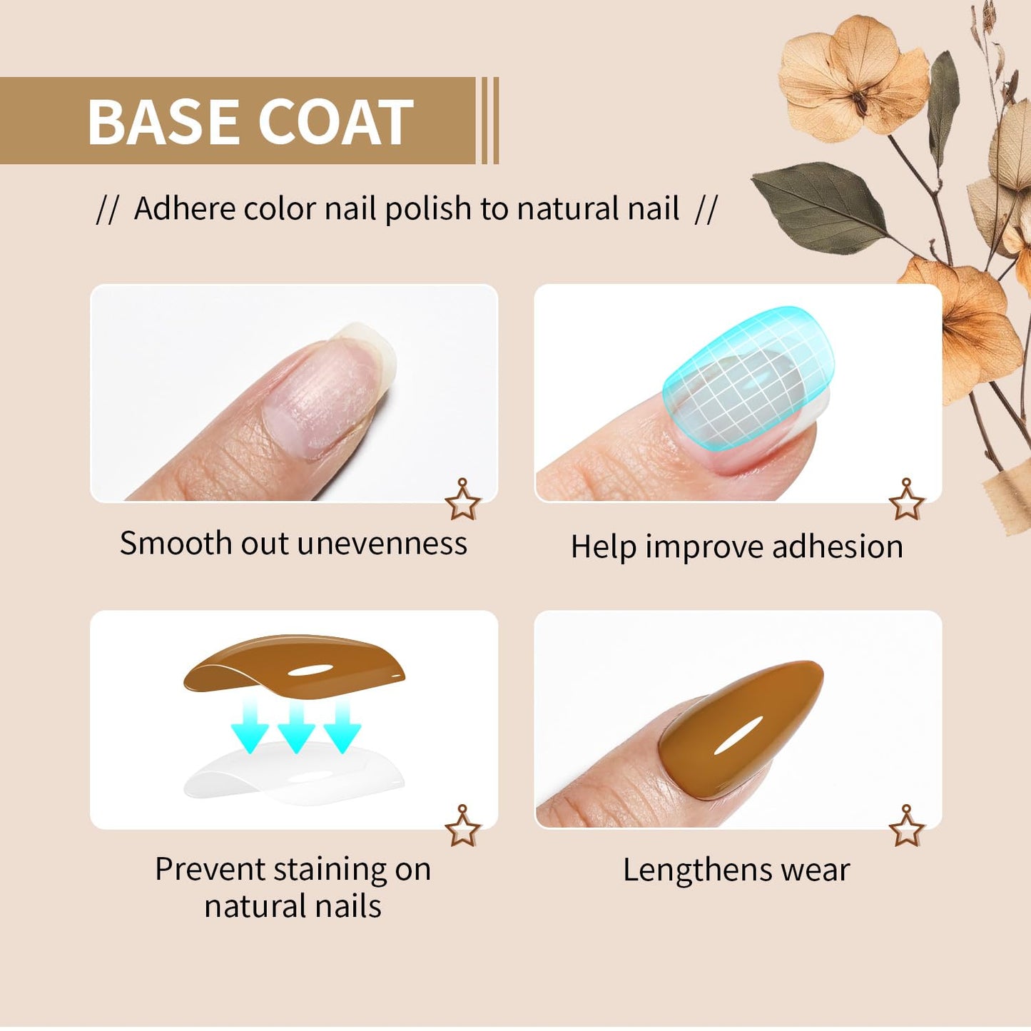 Base and Top Coat Nail Polish Quick Dry,16.5ml Large capacity Basic Nail Polish Set Air Dry Fast, High-Glossy Shiny, No U V Light Needed for Women Salon DIY Nail Art-Velvo Beauty