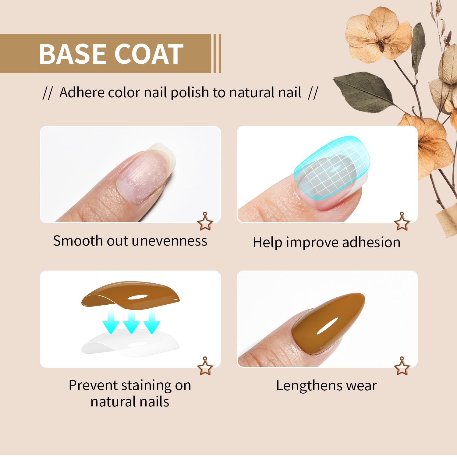 Base and Top Coat Nail Polish Quick Dry,16.5ml Large capacity Basic Nail Polish Set Air Dry Fast, High-Glossy Shiny, No U V Light Needed for Women Salon DIY Nail Art-Velvo Beauty