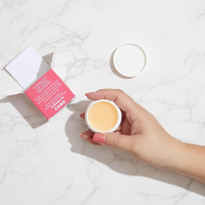 Fizz & Bubble Overnight Lip Icing Treatment with Vitamin E, Shea Butter, Hyaluronic Acid, Beeswax & More - Coconut & Peach - 0.5 Fl Oz-Velvo Beauty