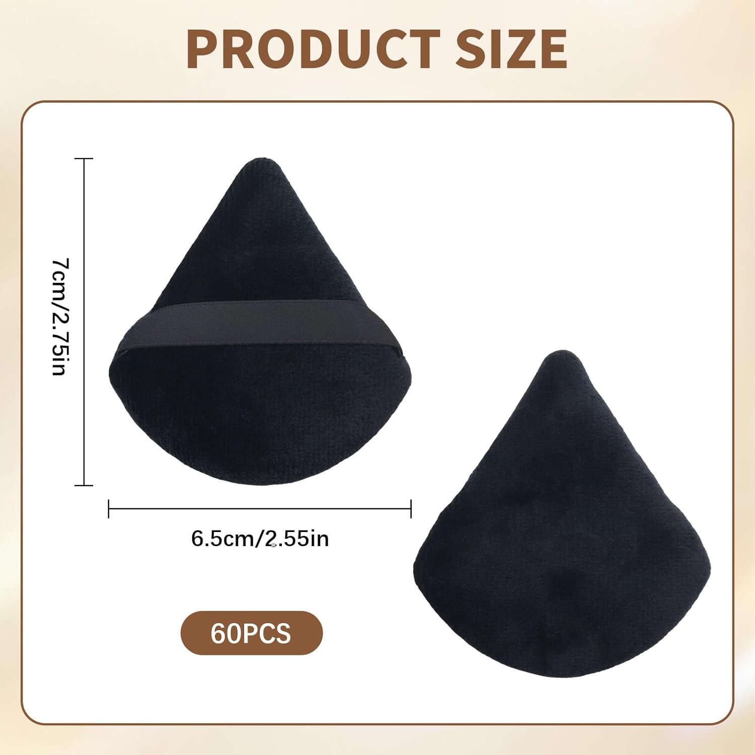 Triangle Makeup Powder Puff, 60pcs Setting Powder Puffs, This Cosmetic Wedges For Face, Under Eyes And Neck, Velvet Material-Velvo Beauty