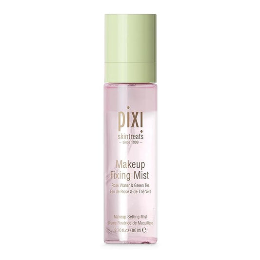 Pixi Beauty Makeup Fixing Mist 80ml, All Over Setting Spray For Longer Wearing Makeup, Rose Water and Green Tea Infused, 2.7 Fl Oz-Velvo Beauty