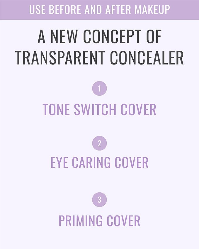 VDL Expert Color Under-Eye Primer (Purple, 0.19 oz) - Color-Correcting Concealer for Dark Circles, Uneven Skin Tone. Hydrating, Smooth. Korean Makeup.-Velvo Beauty