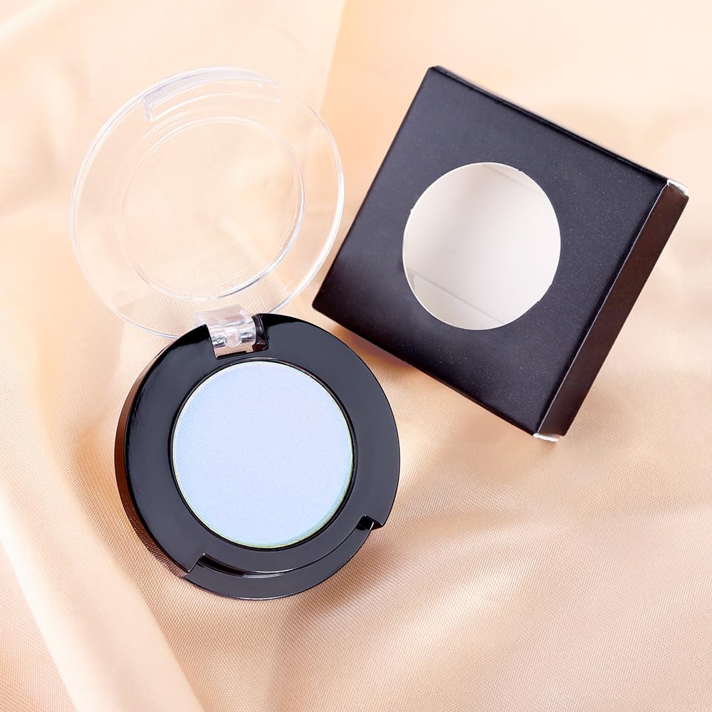 Monochrome Pressed Eyeshadow, Matte Blue Waterproof Neutral Powde Mini Eyeshadow, sombras para ojos, Talc, Paraben & Cruelty Free (C10#Matte Blue)-Velvo Beauty
