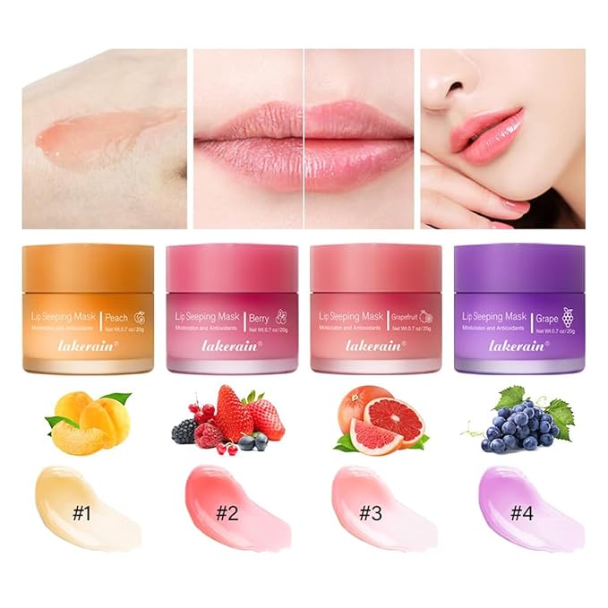 Hydrating Lip Sleeping Mask, Long Lasting Hydrating Night Lip Balms for Intensive Moisturizing and Care, Prevention Dry and Crack (PEACH) 0.7 OZ-Velvo Beauty