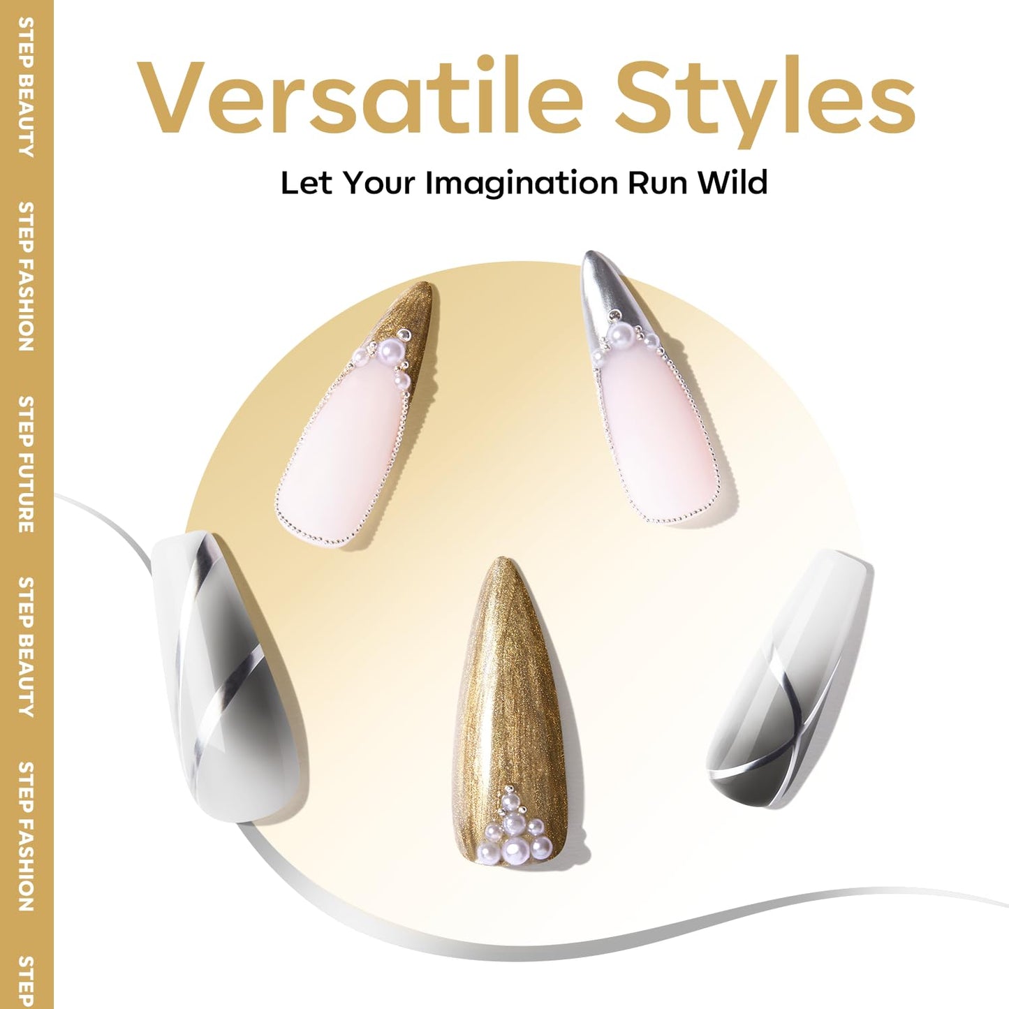 modelones Metallic Gold Silver Gel Liner Nail Polish 2 Pcs Chrome Mirror 3D Effect Nail Art Polish Bronze Thin Brush For Swirl Soak Off French Tip DIY Salon Nail Glue Manicure Gift For Women Girls-Velvo Beauty