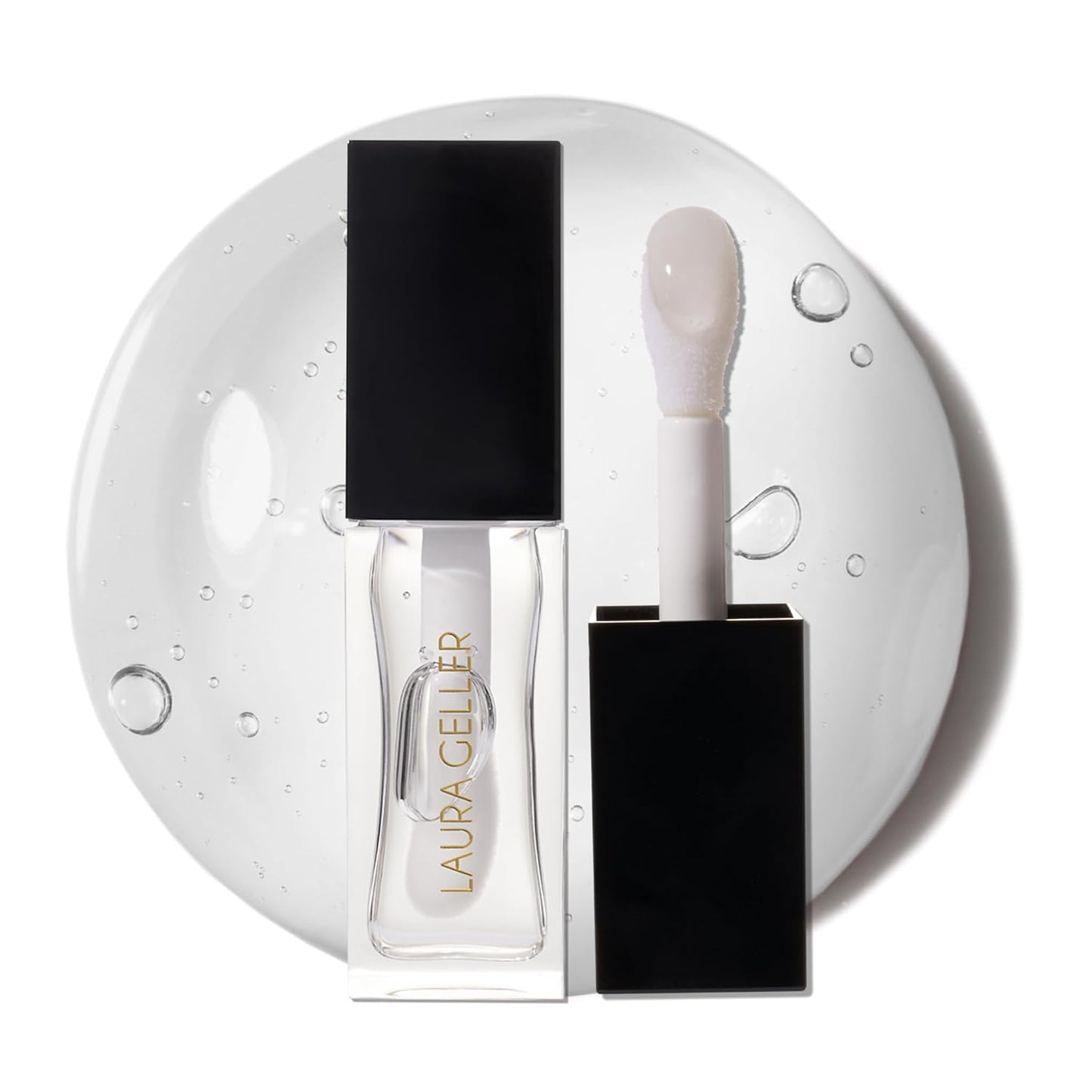 LAURA GELLER NEW YORK Fine Shine Glossy Lip Oil, Glass Half Full - Hydrating Squalane - Clear Lip Gloss-Velvo Beauty