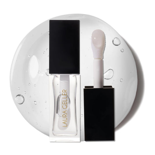 LAURA GELLER NEW YORK Fine Shine Glossy Lip Oil, Glass Half Full - Hydrating Squalane - Clear Lip Gloss-Velvo Beauty