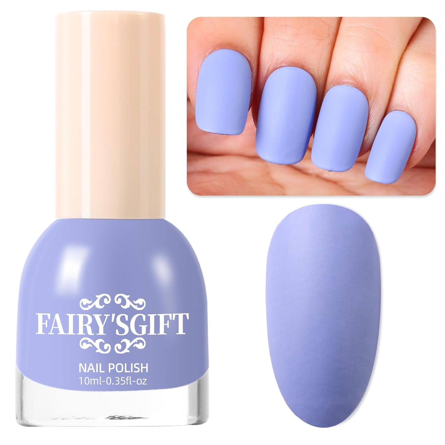 Matte Nail Polish Quick Dry Nail Lacquer for Nail Art Varnish, Mist Effect Matte Finish Velvet Nail Polish, 0.35 fl oz (Sky Blue-18, 10 ML)-Velvo Beauty