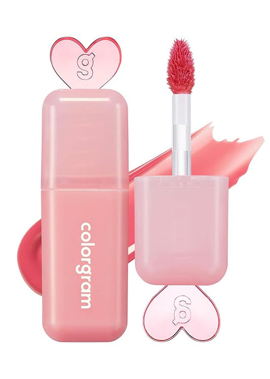 COLORGRAM Juicy Drop Tint 03 Litchi Luster | Juicy Lip Gloss, Glowing Lip Stain with Fruity Colors, Buildable & Blendable, Highly Pigmented-Velvo Beauty