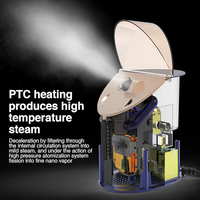 Facial Steamer DENFANY Nano Steamer Ionic Hot & Cool Mist Home SPA | 8 Steam Modes | Aromatherapy Basket | Digital LCD Screen | Extraction Set-Velvo Beauty