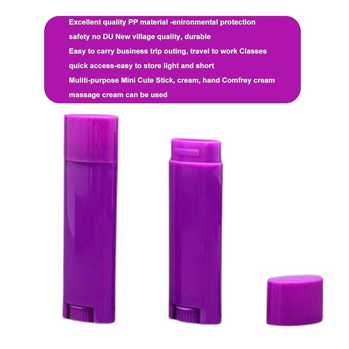 5ml 100Pcs Empty Oval Deodorant Lip balm Tubes Containers Twist-up Refillable Containers for Lipstick,Chapstick,Homemade Lip balm,DIY Deodorants(Purple)-Velvo Beauty