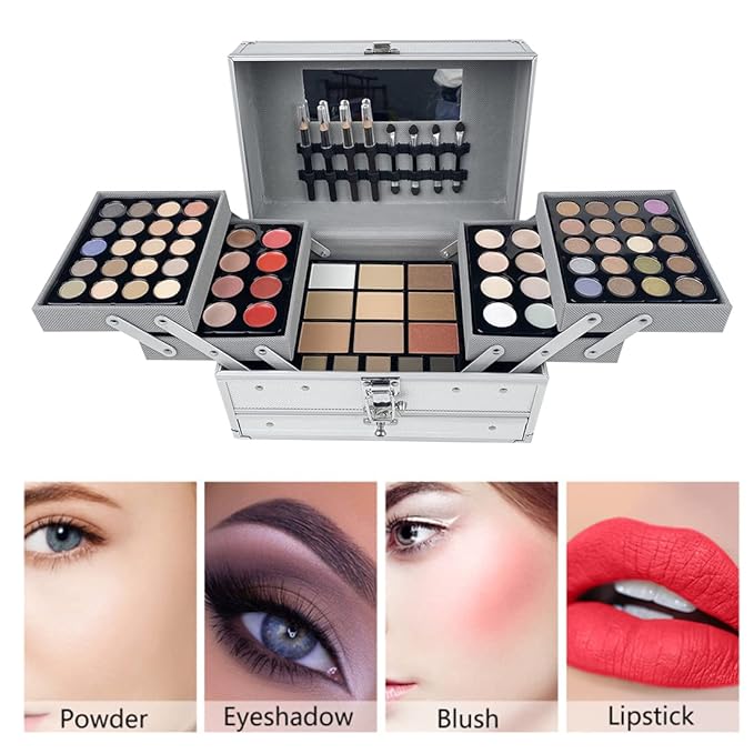 VERONNI 132 Colors All In One Makeup Palette For Women, Eyeshadow Makeup Palette Set, Professional Full Eye Makeup Kit Lipstick Concealer Contour Face Makeup Cosmetics Kit (132 colors)-Velvo Beauty