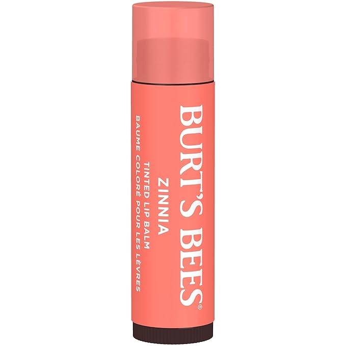 Burt's Bees Lip Tint Balm with Long Lasting 2 in 1 Duo Tinted Balm Formula, Color Infused with Deeply Hydrating Shea Butter for a Natural Looking Buildable Finish, Raspberry Zinnia (2-Pack)-Velvo Beauty